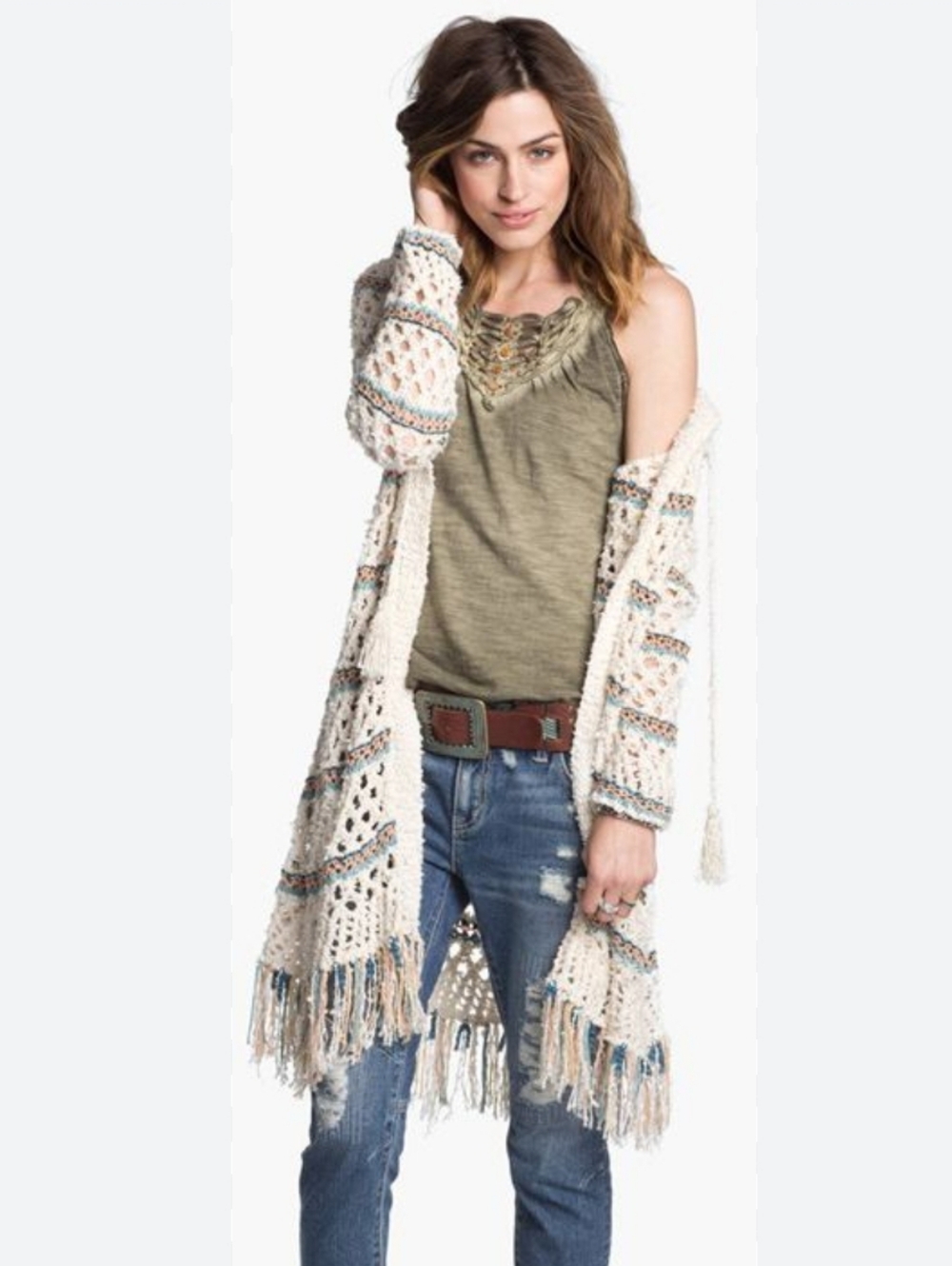 Free People Crochet Cardigan